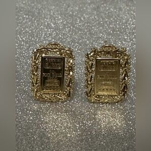 💎 10K YELLOW GOLD COIN EARRINGS CREDIT SUISSE INSPIRATION 10k TOO. 4.8 GRAMS